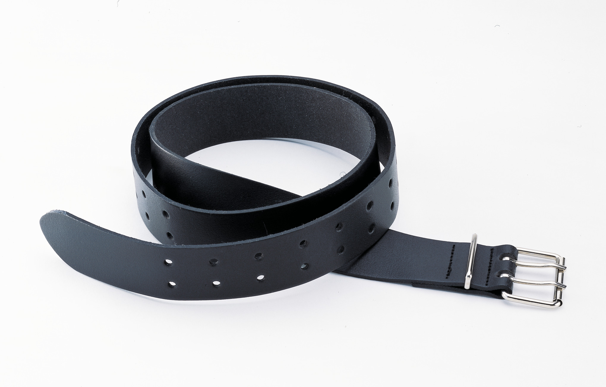 Leather belt, black