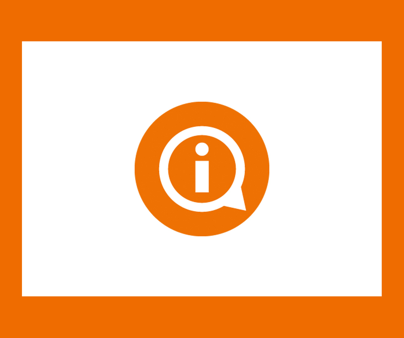 Orangenes Chat-Symbol auf weißem Hintergrund.